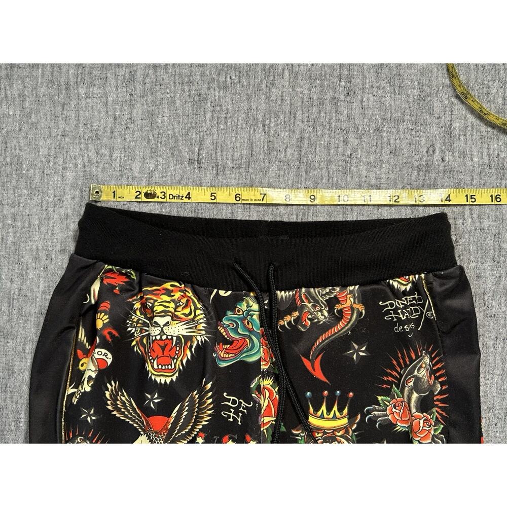 Ed Hardy Flashboard Track Pants Womens Small Black Stretch Embroidered Tattoo - Picture 8 of 16